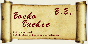 Boško Buckić vizit kartica